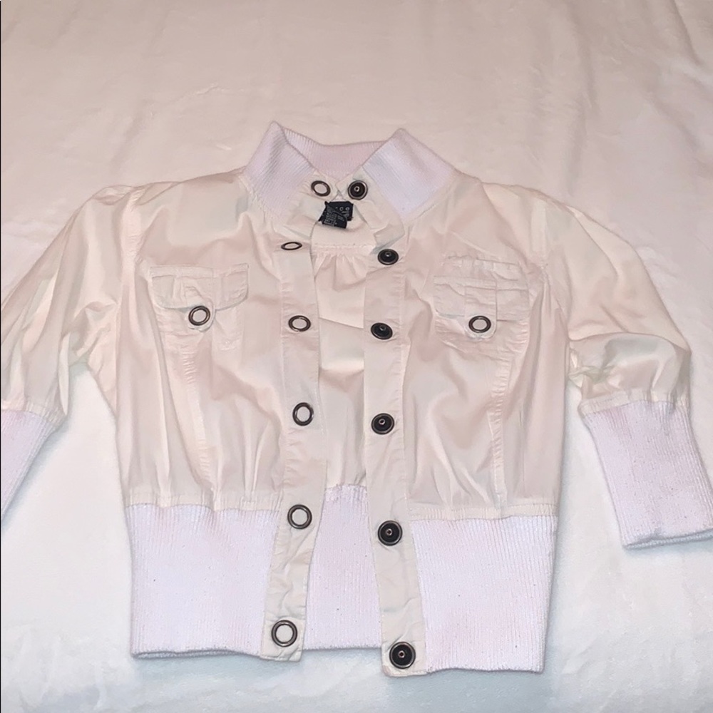 joyce&leslie cropped white jacket